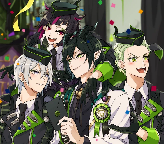 #マレウス・ドラコニア誕生祭2021
#ツイステファンアート 
お誕生日おめでとう!!!!!みんなで素敵な誕生日過ごしてね 