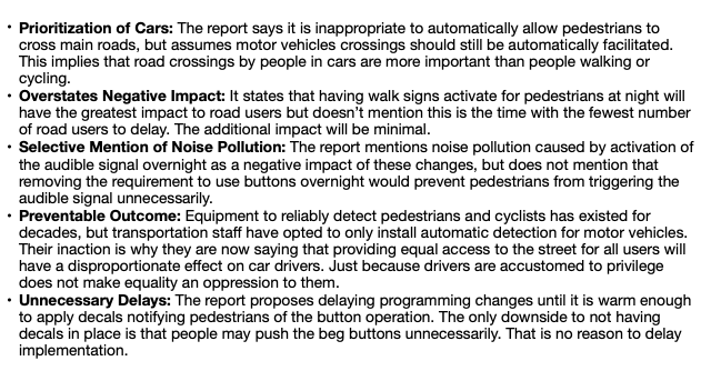 HeyCornpusher's tweet photo. Pedestrian push buttons (“Beg Buttons”) are back at city council this week. Staff are once again proposing minimal changes despite repeated direction to let people cross the street without having to push one. Here’s background and my letter to council. https://t.co/0k44GZ1n6m https://t.co/UM9z675Okr