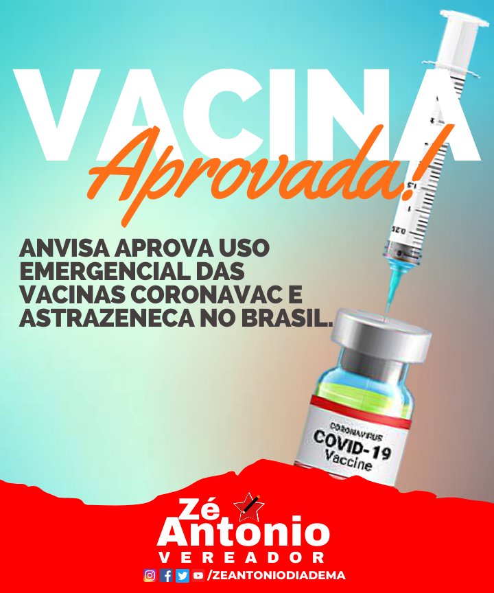 ZeDiadema's tweet photo. Parabéns ANVISA pela aprovação do uso emergencial da CORONAVAC, uma esperança em meio a tanto negacionismo do governo Federal, que seja um alento e que realmente chegue principalmente aos mais necessitados sem qualquer tipo de discriminação, que seja então a vitória da VIDA. https://t.co/kJRqYQeE2Q