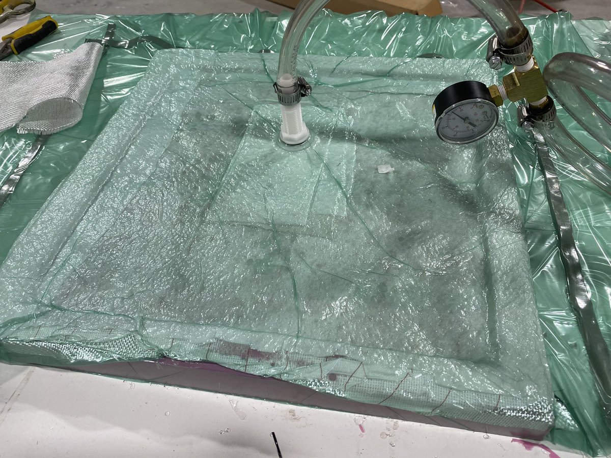 Weekends are the times that I’m able to get most done in the shop, so I’m vacuum-bagging some fancy epoxy parts for a show we’re workin on here at <a href="/Thingergy/">Thingergy</a>. 

Epoxies from <a href="/SmoothOn/">Smooth-On</a>, bagging stuff from <a href="/FibreGlast/">Fibre Glast</a>