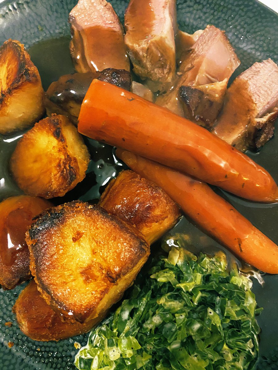 Course 2 from <a href="/Jodiewalsh27/">Jodie Walsh</a> 

Lamb fillet, lamb jus, lamb fat roasties with garlic , roast carrots and creamed hispi. 

Solid effort for Jodie here, presentation needs work, lamb is all little over. Still tasty. Needs to be a bigger portion.

7/10 solid plate 😍👏🏻