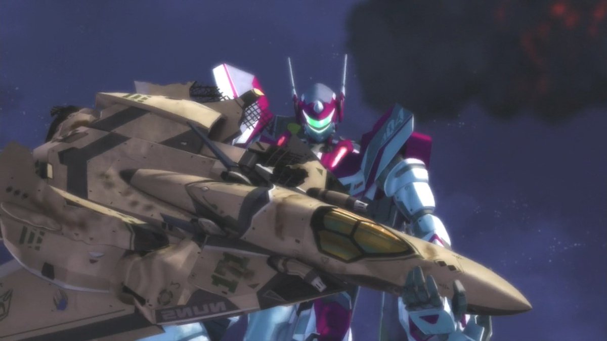 like there's lore for why the main fighter in Macross Frontier and Delta based on the VF-17 and not the VF-19, but the real reason is "the cannon fodder needs to look different than the hero mecha." And the VF-19 was literally designed to be a hero mecha.