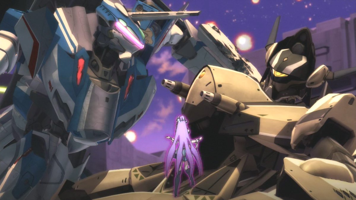 like there's lore for why the main fighter in Macross Frontier and Delta based on the VF-17 and not the VF-19, but the real reason is "the cannon fodder needs to look different than the hero mecha." And the VF-19 was literally designed to be a hero mecha.