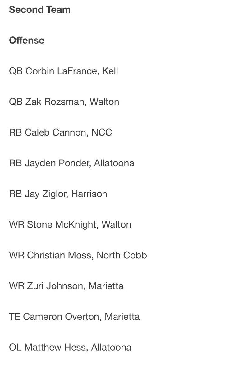 MTHessjr's tweet photo. Honored to be named to 2nd Team All Cobb County!  @ahsbucsfootball @RecruitGeorgia https://t.co/gefDNK2Kfm