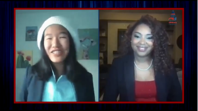 theNCC's tweet image. Hey, we're starting! Look, it's @ChorRani &amp;amp; @madison_pina! #KidsInauguration #Inauguration2021 @BidenInaugural #President4Kids