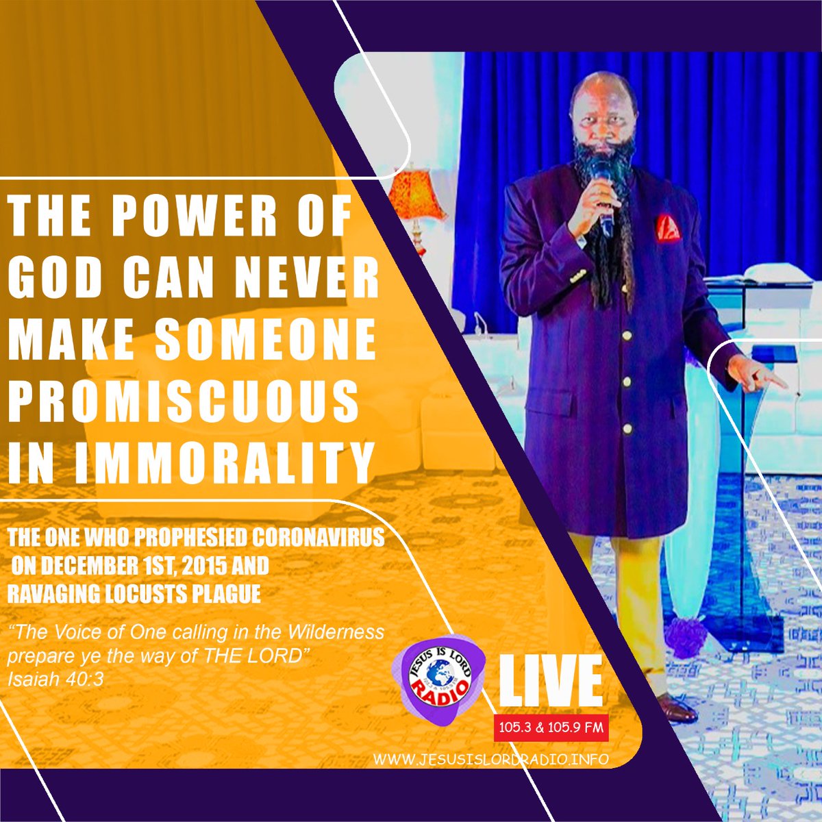 If you are a christian and the devil is not throwing spears at you then there is something wrong with you
The devil must attack you

But embrace holiness 
#livingSundayLive