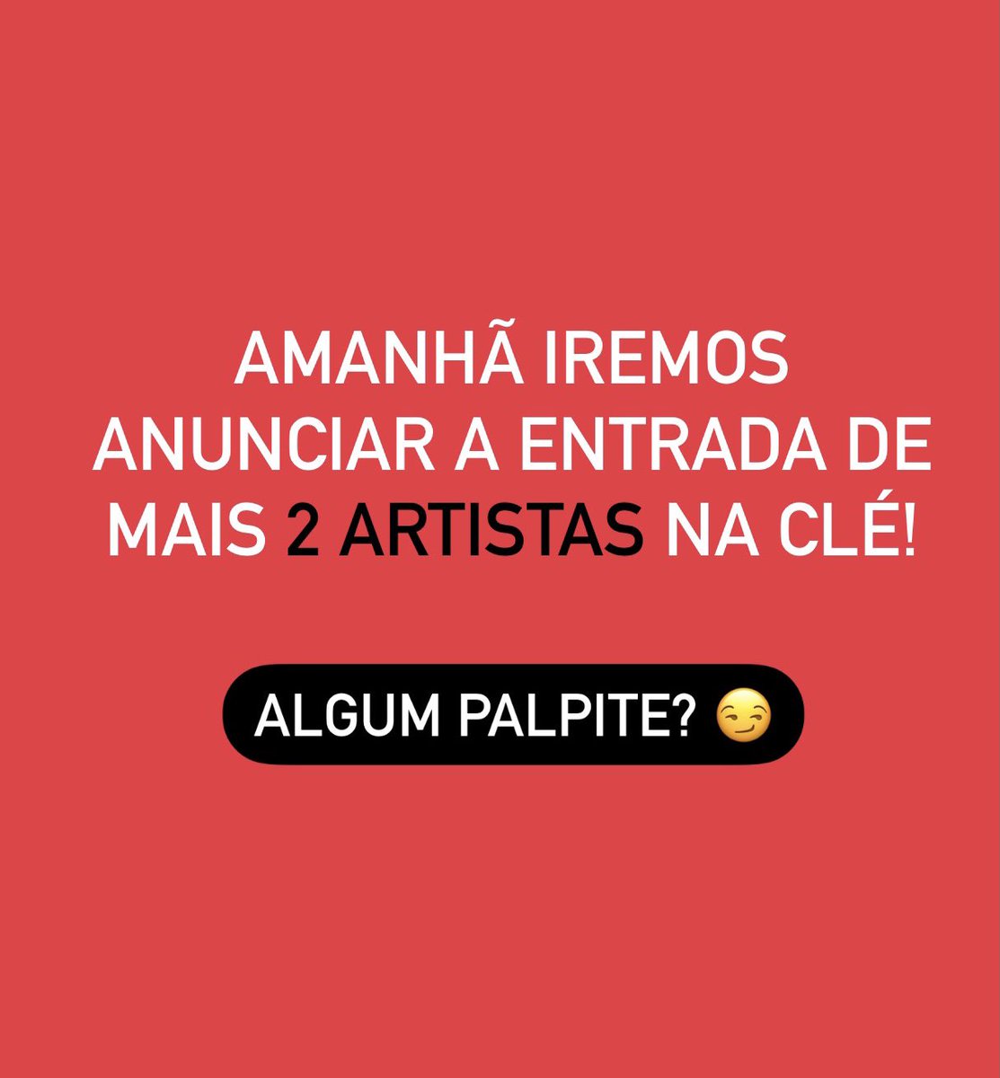 cle_enter's tweet image. Algum palpite?  😏