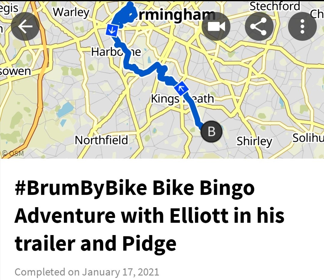 gigglesther's tweet photo. Today we played Bike Bingo ticking off scenic view, 8 mile and 15 mile rides and place of worship. Where will your adventure take you? #BrumByBike #LetsRideThroughWinter #LoveCyclingWM #traileradventures #slowisok https://t.co/ozpy2q2hA3