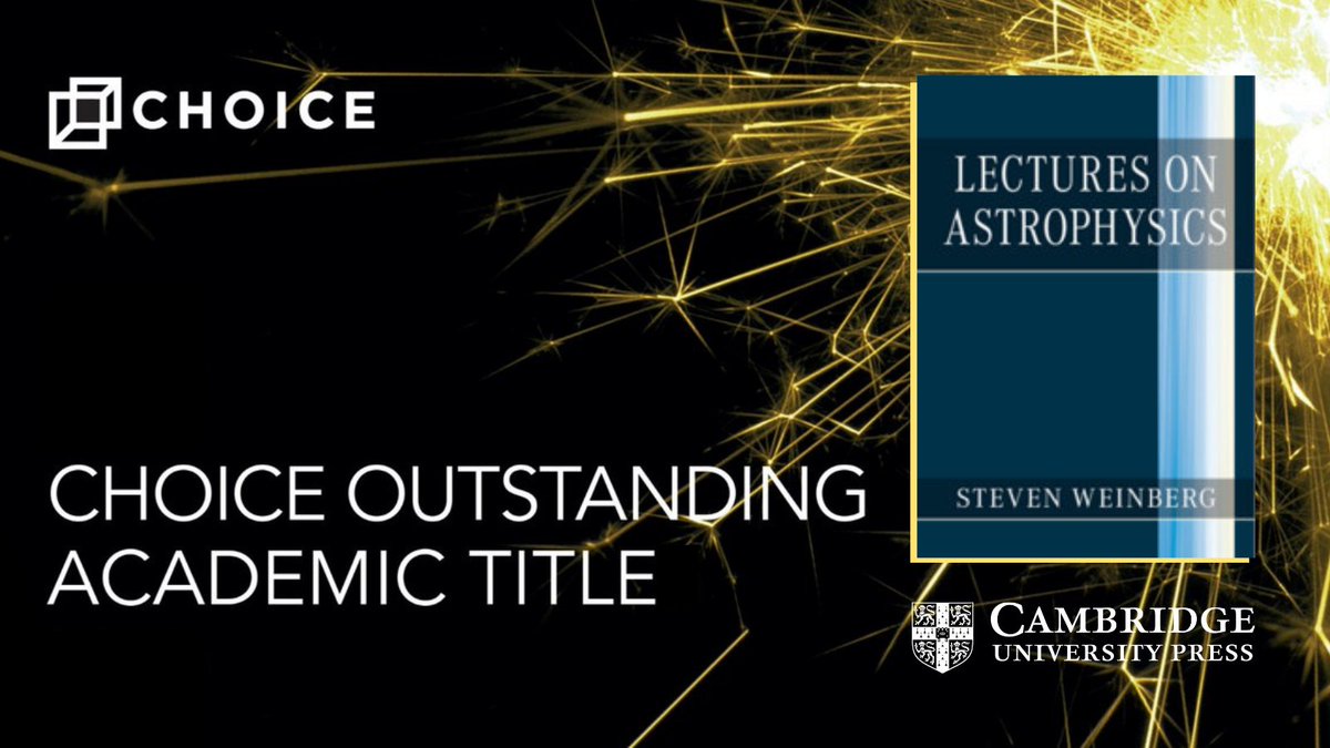 Cambridge University Press - Science & Engineering (@cup_scieng) on Twitter photo Lectures on Astrophysics by Steven Weinberg,:
āIn a text that is clear and concise, and supported by analytical equations that do not require a computer to solve, Weinberg frequently offers the reader insight into the essential physical concepts ā¦ā T. Barker, <a href="/Choice_Reviews/">Choice.Reviews</a> Lectures on Astrophysics by Steven Weinberg,:
āIn a text that is clear and concise, and supported by analytical equations that do not require a computer to solve, Weinberg frequently offers the reader insight into the essential physical concepts ā¦ā T. Barker, <a href="/Choice_Reviews/">Choice.Reviews</a>
