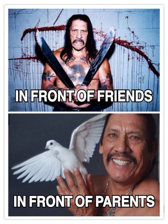 officialDannyT's tweet photo. In front of my friends vs parents https://t.co/RaoptawOBU