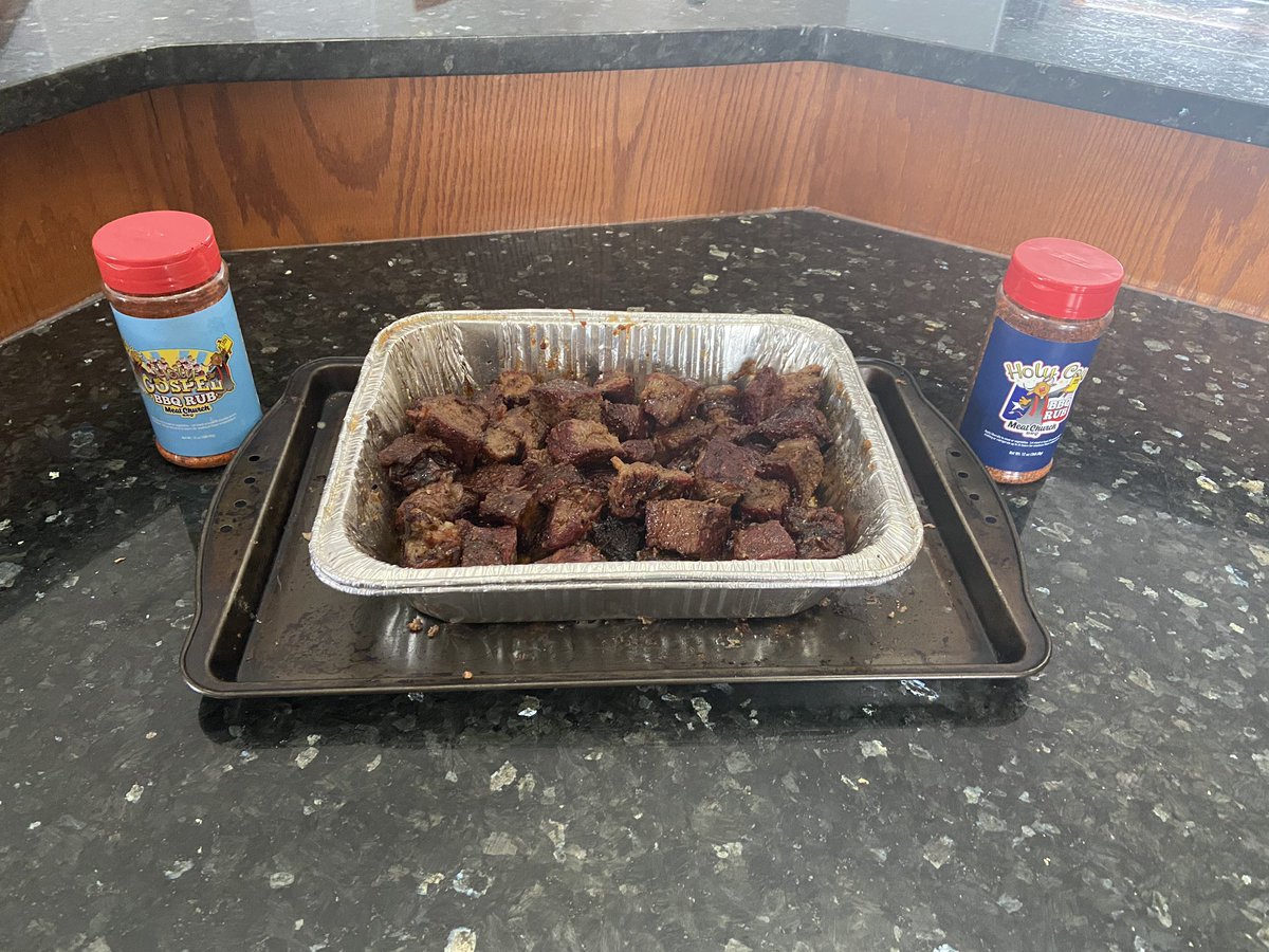 whateveritakes7's tweet photo. @MeatChurch NFL playoffs today with some poor man’s burnt ends. I love these rubs. You guys are top notch! https://t.co/mwMOZLuVCE