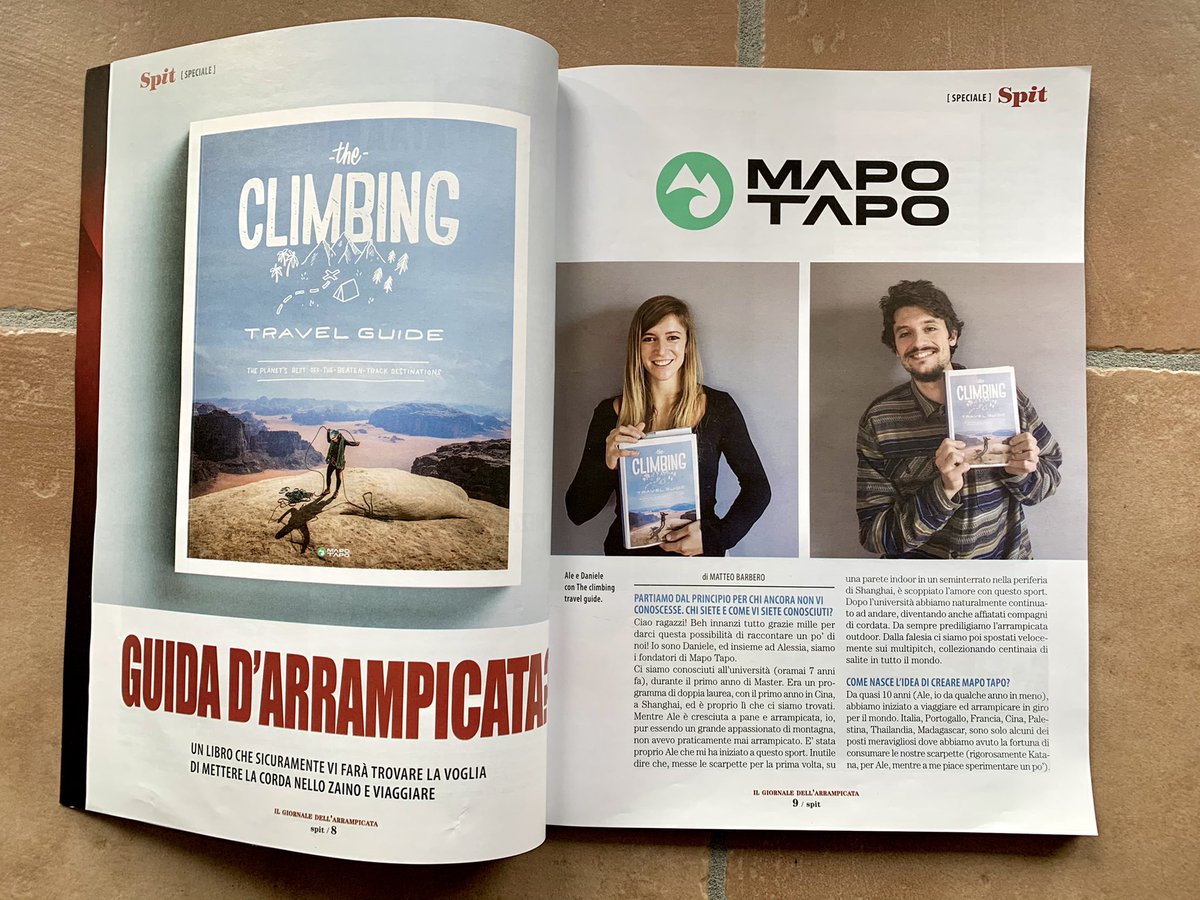 In a fully-digital era, getting published on PAPER by one of the best italian climbing magazine is simply awesome! 

Thank you Spit Magazine for featuring Mapo Tapo and #TheClimbingTravelGuide!

 #stoked #startup #startupstories #travelnews #RockClimbing #Sustainability