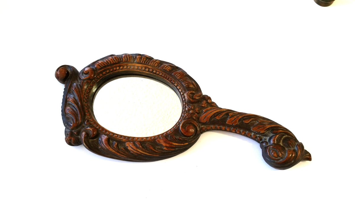 Excited to share the latest addition to my #etsy shop: Victorian Carved Wood Hand Vanity Mirror etsy.me/3oVTYkd #brown #bedroom #victorian #victorianmirror #vanitymirror #antiquehandmirror #vanitywoodmirror #woodcarvedmirror #antiquevanity
