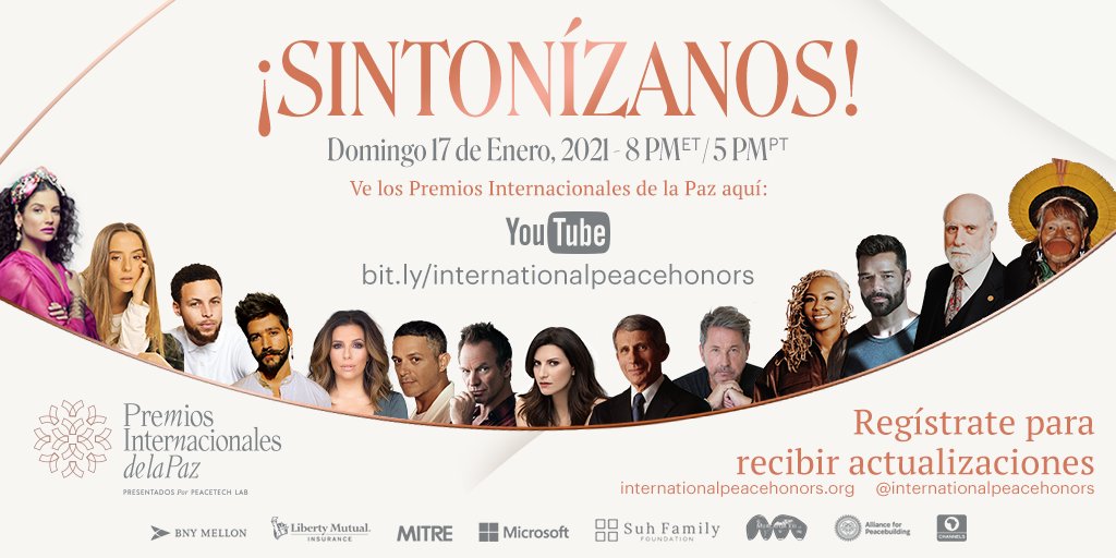 premioslntdlpaz's tweet photo. ¡Estamos a POCAS horas! 🤩
No se pierdan los @premioslntdlpaz HOY a las 8 pm (ET) / 5 pm (PT).
Enlace para ver el evento: https://t.co/XmsWbUKUt5
#PremiosInternacionalesdelaPaz #PeaceTechLab #PIP #PTL #Techforgood https://t.co/fTrjHrGuxb