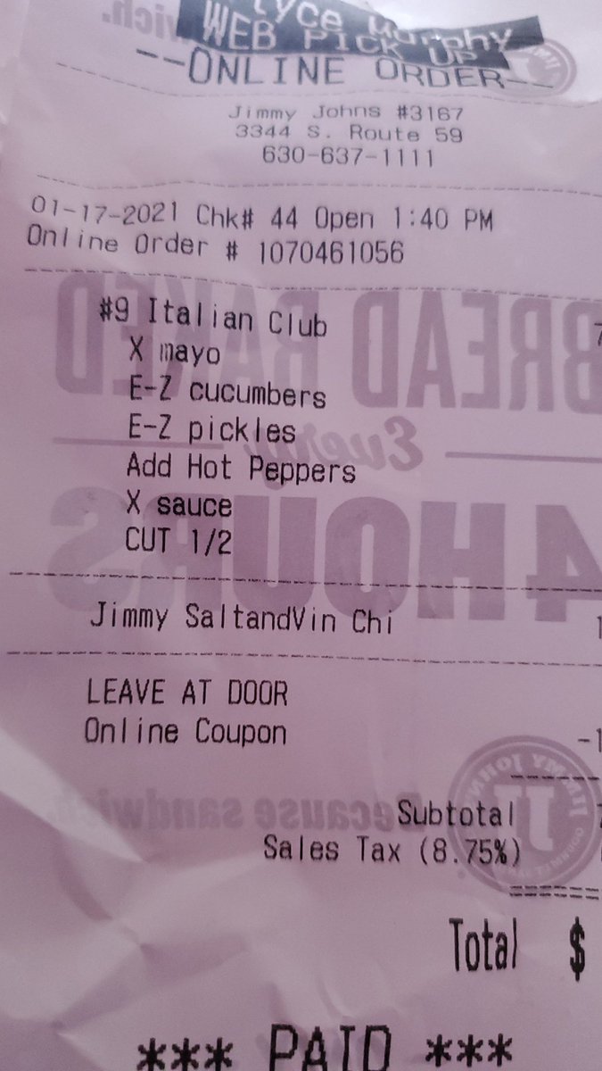 YpTyce35's tweet photo. @jimmyjohns i ordered a sandwich for pick up &amp; it wasn't prepared the way I ordered it. No peppers, no xtra mayo &amp; no cucumbers. Now the store #3167 wants me to get back in my car so they can fix it. Thats my gas and time.not happy at all.the  manager pretty much blew me off https://t.co/oKRoKEfcZc