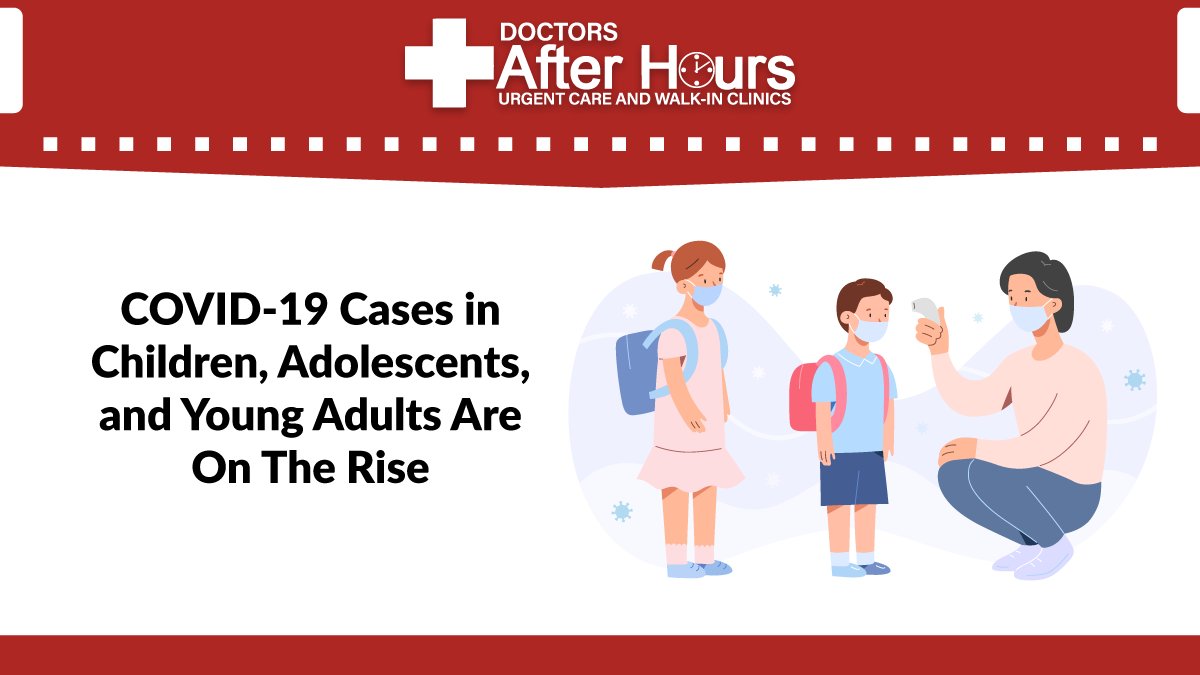DoctorAfterHour's tweet photo. COVID-19 cases in children, adolescents, and young adults have been increasing. While children and adolescents are less likely to have severe symptoms, it’s crucial we all do our part to slow the spread with mask-wearing and proper school and community guidelines.
...
#CDCfacts https://t.co/r0fZQ3ssIp