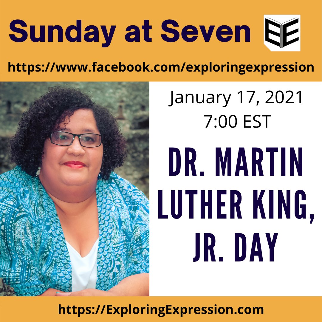 exexadmin's tweet image. QUICK REMINDER!  Don&apos;t miss today&apos;s episode of Sunday @ 7.  That&apos;s 7:00 EST, 6:00 Central.  facebook.com/ExploringExpre…
#exploringexpression #exploringexpressions #homeschoolbooks #raisingreaders #selfhelpbooks  #childrensbooks #MLK #MartinLutherKing #brandychampeau #sundayat7