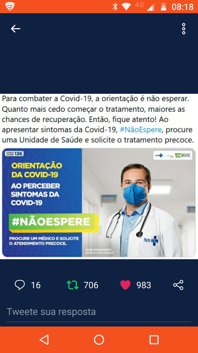 wbrenneisen's tweet photo. @lhmandetta TRATAMENTO PRECOCE SALVA VIDAS!!!😠 https://t.co/AOhCTrfBSB