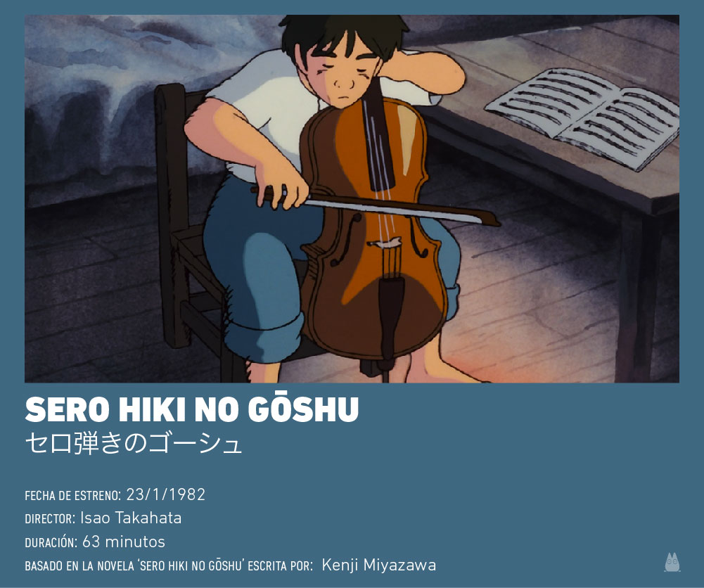 Hoy se cumplen 39 años del estreno de Goshu el violonchelista, una maravillosa película dirigida por Isao Takahata e inspirada en el relato corto de Kenji Miyazawa.