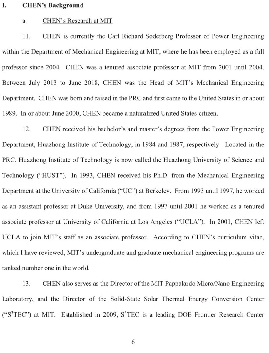 11-14. The McCarthy Document reminds us of a fact: Professor Gang Chen, of  @MIT, is an exceptionally distinguished researcher.I add-Professor Gang Chen's papers are highly cited:  https://scholar.google.com/citations?user=YLB6tnwAAAAJ&hl=en -He is a member of the US National Academy of Engineering  @theNAEng