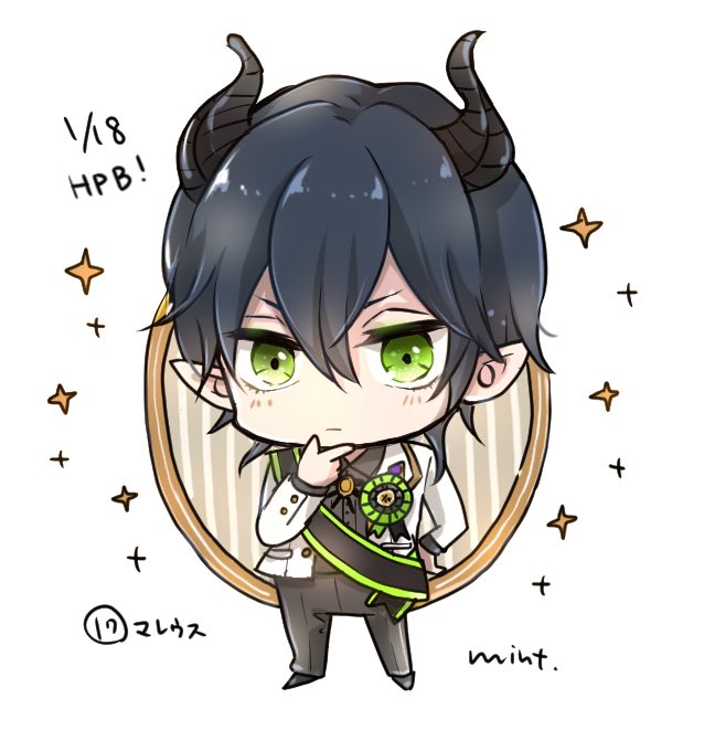 Mint 17日目 ツイステ ツノ太郎 ツイステファンアート マレウス ドラコニア誕生祭21 マレウス ドラコニア生誕祭21 Mintの100日ミニキャラチャレンジ T Co Yk31xcypm1 Twitter