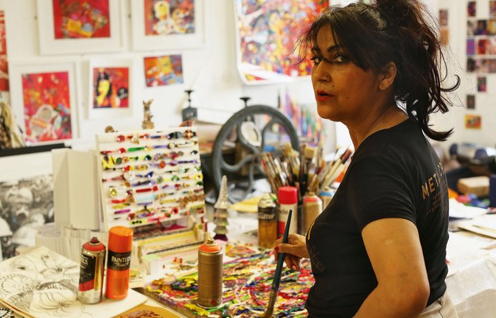 tateliverpool's tweet photo. 'A dadaesque mannequin welcomes you to my studio, wearing a crown of anteater quills. This fabulous usher commands you to open your eyes and be fabulous, like me.' 👑✨ Meet Bootle-born artist Chila Kumari Singh Burman and step into her fantastical world. https://t.co/q9WeuqBh4b https://t.co/yRt3chszgd