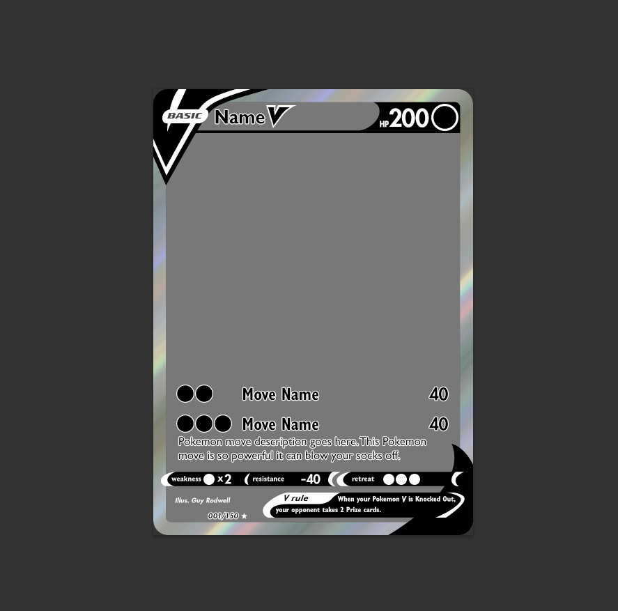 Finishing off the Pokemon TCG V card template! Come say hello if you're around! https://t.co/IgEaaOlTY9 Finishing off the Pokemon TCG V card template! Come say hello if you're around! https://t.co/IgEaaOlTY9