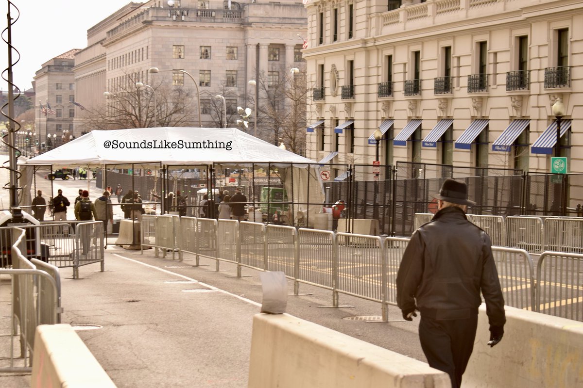 After the insurrection, security in DC has increased significantly. There are secret service checkpoints (with metal detectors) along with police barricades on what once were busy downtown streets.