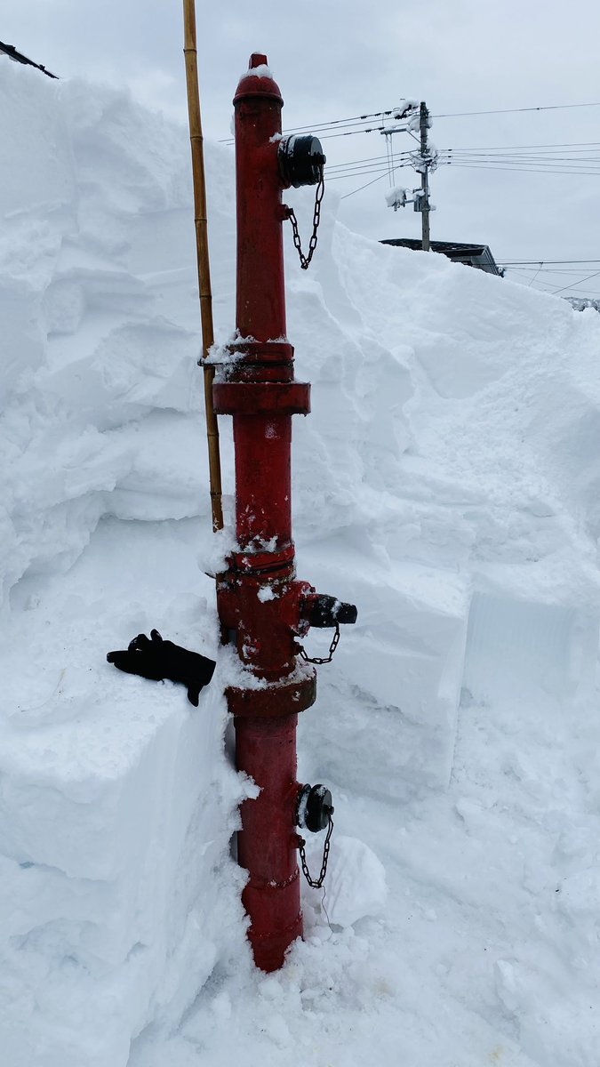 doghouse_ta2's tweet photo. 雪国の消火栓
3m近い雪の中に2.5mの消火栓が埋まってました
#大雪
#雪国
#消火栓
#地上式多雪型消火栓
#珍しい消火栓
#水の取水口が2箇所 https://t.co/gNv16HnrPT