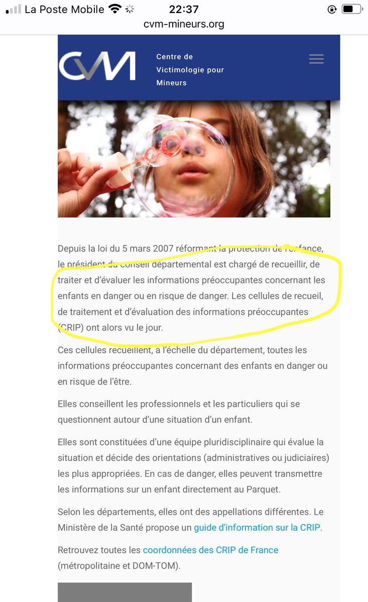 #4 ...même en l’absence de preuves, vous pouvez faire un signalement auprès de votre CRIP (Cellule Recueil Informations Préoccupantes) qui dépend de votre département.Voici la liste des CRIP et leurs coordonnées    https://cvm-mineurs.org/public/media/uploaded/pdf/coordonnees-des-crip-de-france-cvm.pdf #MeetooInceste
