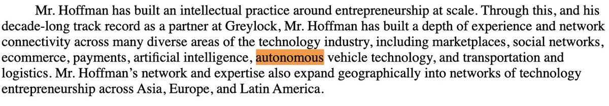 In  $RTP's S1, "autonomous driving" is mentioned 10x.It's listed under their business criteria and highlighted multiple times around Hoffman's interest and experience.Full S1   https://www.sec.gov/Archives/edgar/data/1819848/000121390020024426/fs12020_reinventtech.htm