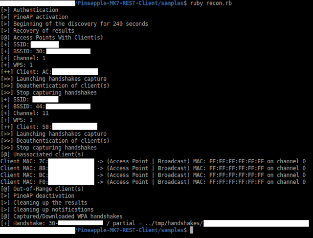 Chahali's tweet photo. Pineapple-MK7-REST-Client - WiFi Hacking Workflow With Pineapple Mark 7 API https://t.co/lFxwxCaE0P #Firmware #Mac #PineAP #Pineapple https://t.co/rPiHrqKtHg