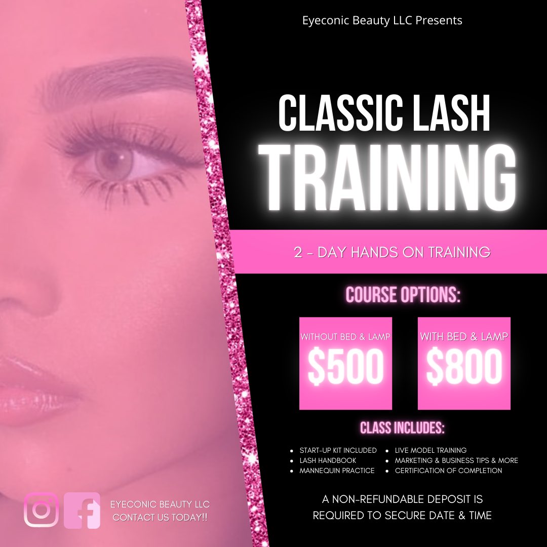 Start your new year off with a new career!! Yes A CAREER!!! Interested in becoming a lash artist? Reserve your spot for our upcoming Classic Eyelash Extension Training.