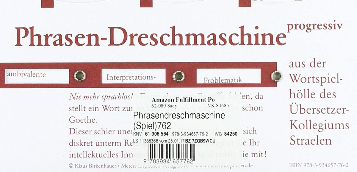 It is the "Buzzwords Threshing Machine."There are three wheels on top, you can turn and you'll get conservative buzzwords. Or progressive ones. All bs and funnily enough in this case supported by the European Translators' Residence I have been to many times.