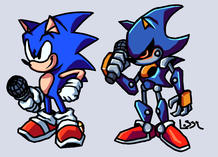 Sonic VS Mecha Sonic And Metal Sonic Friday Night Funkin 