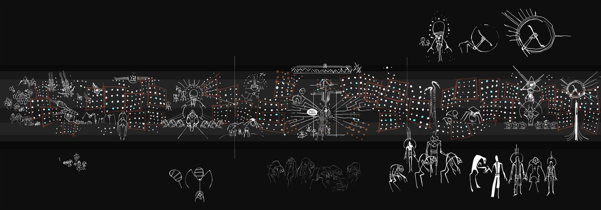 This led to designing the vort's big puzzle mural, which was a daunting undertaking from a narrative standpoint, but it gave me a solid excuse to replay HL1/HL2 at the beginning of last year: