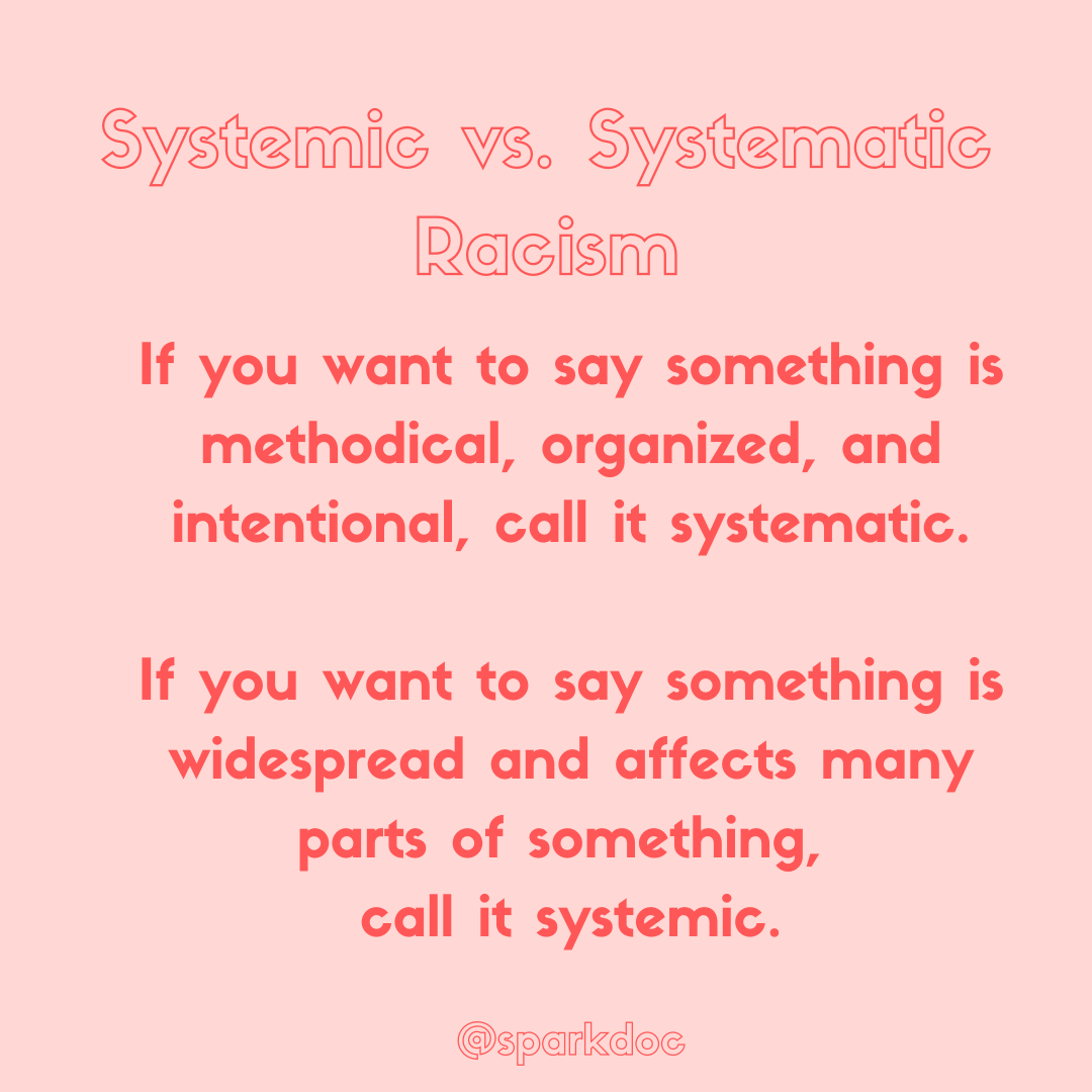 thesparkdoc's tweet photo. Just as it’s been in place for years, systemic racism will take years to undo, but we have to start somewhere. The first step to take is understanding what systemic racism is, how it got here, and how it benefits you. Then take action to undo it. Retweet to spread the word. https://t.co/7IoqazNcWu