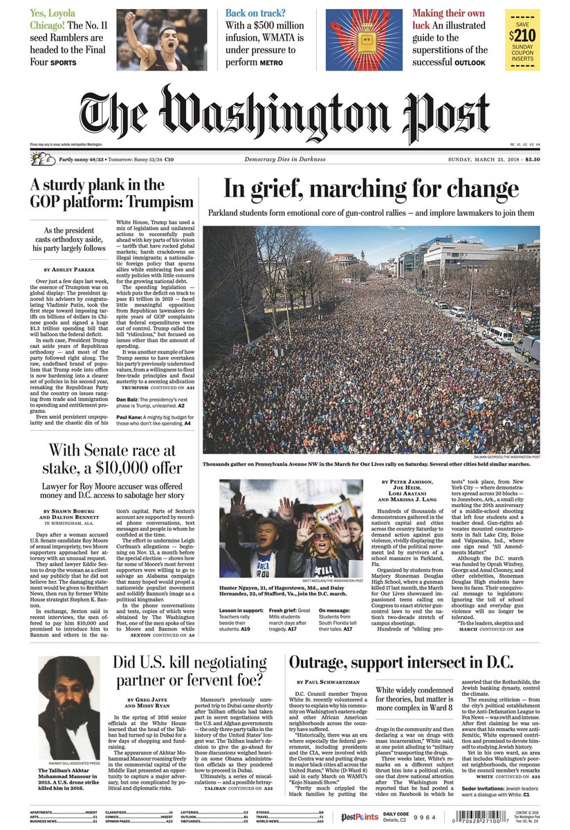 salwangeorges's tweet image. After seeing several people on social media share this photo claiming it showed the crowds gathered today in Washington D.C., I want to clarify that I took this photo on March 24, 2018 while covering the March for Our Lives event in the capital. The photo was not taken today.