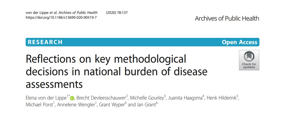 BurdenEU's tweet photo. 🚨✍️ A new paper from our #BurdenEU @COSTprogramme has just been published in @Archpubhealth.

Reflections on key methodological decisions in national #BurdenOfDisease assessments. https://t.co/WSSJXarVlx