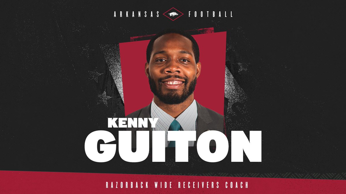 RazorbackFB's tweet photo. Welcome @CoachGuiton! Our wideouts are in good 🅷🅰🅽🅳🆂!

https://t.co/JTa4d6qVzG https://t.co/ZszQfHHHM0