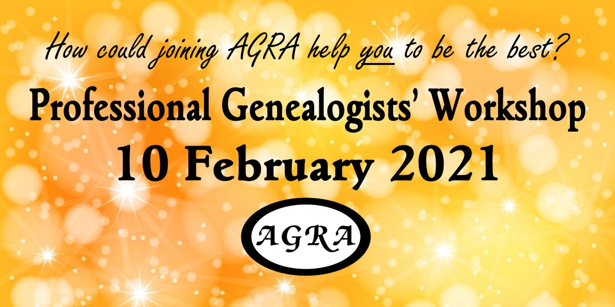 AGRAGenealogy's tweet photo. Are you thinking of applying to join AGRA as a Member or Associate? Find out what the Board of Assessors looks for at the Professional Genealogists' Workshop on 10 Feb. https://t.co/1ZGaP5pgEJ #ProfessionalGenealogy https://t.co/zZlz1VauNp