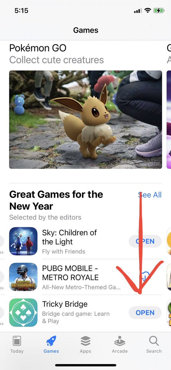 TrickyBridge's tweet image. Tricky Bridge was featured by Apple again (!), this time in “Great Games for the New Year.” Thank you @AppStoreGames!  We are sandwiched between a bunch of megahits. #bridge #playbridge