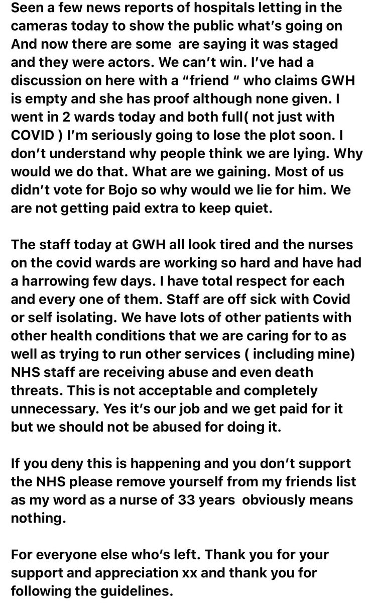 domjoly's tweet image. This was posted by a friend of mine, a nurse at Swindon Hospital. The people harassing people like her are mentally ill- conspiracies are taking over....