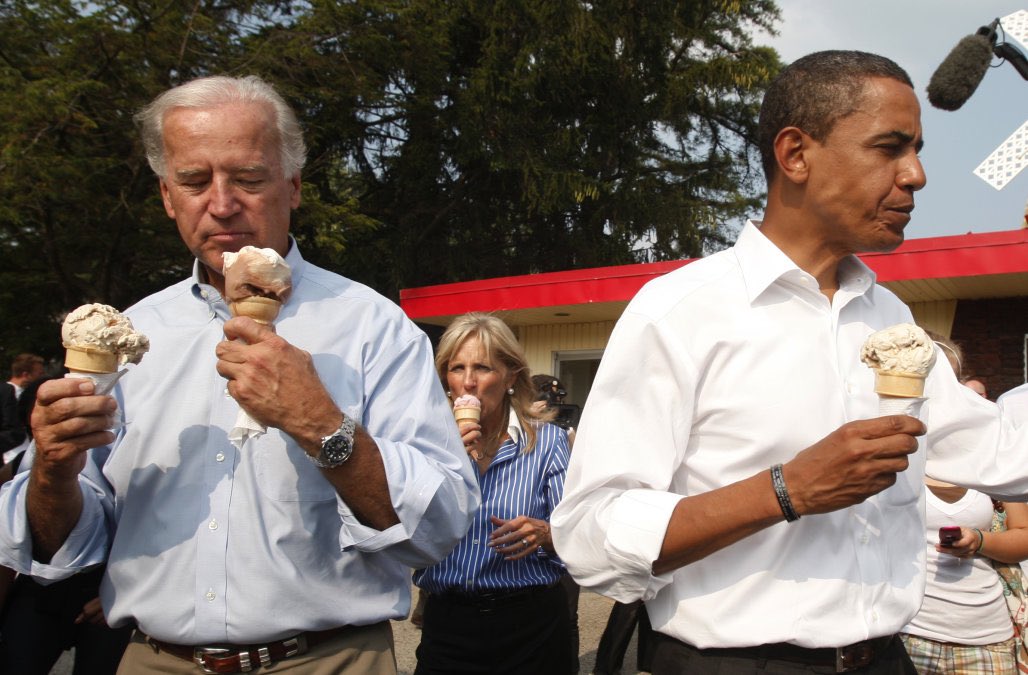 “I am a genuine lover of ice cream. I don’t drink. I don’t smoke. But I eat a lot of ice cream.” There's even a Tumblr page dedicated to his obsession.Above, we've collected some of the best photos showing Biden's love affair with the dessert