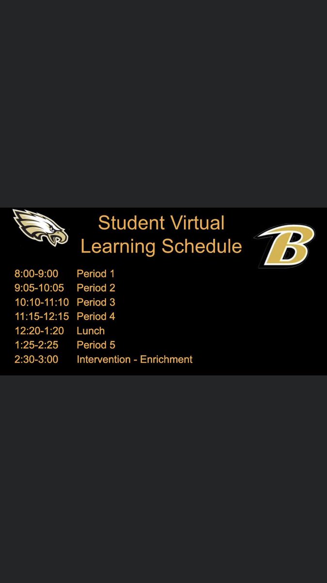 BoyleEagles's tweet photo. Some reminders as we get started back tomorrow morning.  We will be in full virtual learning mode.  
- 1st period starts at 8:00 am, and we will follow the schedule in this post while we are in virtual learning mode. 
-Let's get started off on the right foot in 2021. https://t.co/thghNpQbbX