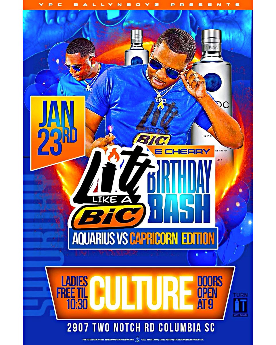 Dareal_echerry's tweet photo. Saturday January 23 @ culture . #AllNightFlight .
Capricorn ♑️ VS Aquarius ♒️ . . MY BDAY BASH , 2907 Two Notch Rd https://t.co/jtx0UqQKZ6