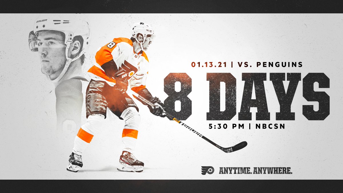 NHLFlyers's tweet photo. Eight more days, Bobby. #AnytimeAnywhere https://t.co/XtYq1LGd0K