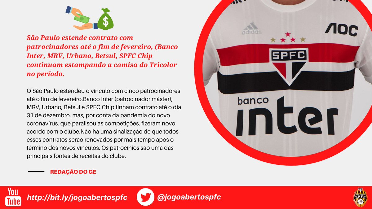 jogoabertospfc's tweet photo. #spfc #spfcnoticias #sãopaulofcnoticias #jogoabertospfc
#patrociniosspfc #patrocinios #renovação
@JovaTricolor @DrexTricolor @teclasdaniel https://t.co/KJJAEqibfr