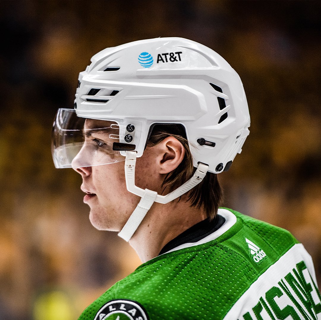 DallasStars's tweet photo. OFFICIAL: We are proud to announce @ATT as our helmet sponsor for the 2020-21 season. 📶 https://t.co/KENataNT6W