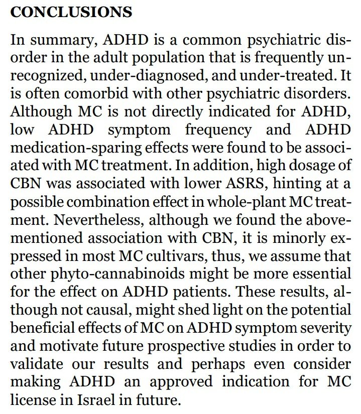 It is astounding to witness the effect of medical #cannabis on (some) people with #ADHD -- with small doses, their thoughts (both reported &amp; observed) become completely organized. And -- hard to argue that cannabis is more dangerous than psycho-stimulants like Adderal or Ritalin. 